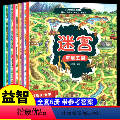 [正版]全6册迷宫儿童益智专注力训练书 3-4-5-6岁记忆力注意力思维逻辑训练书籍走迷宫找不同左右脑智力大开发视觉大
