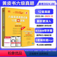 六级真题试卷12套(22.6-23.12) [正版] 2024年6月 张剑黄皮书英语六级真题超详解12套基础版 含