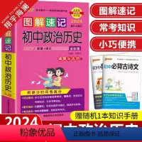 图解速记-初中政治历史 初中通用 [正版]2024新版pass绿卡图书图解速记初中道德与法治历史合订本人教版七八九年级初