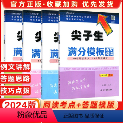 语文 四年级下 [正版]2024版尖子生满分模板语文阅读小学三四五六年级上下册人教版小学生3456年级阅读理解答题模板技