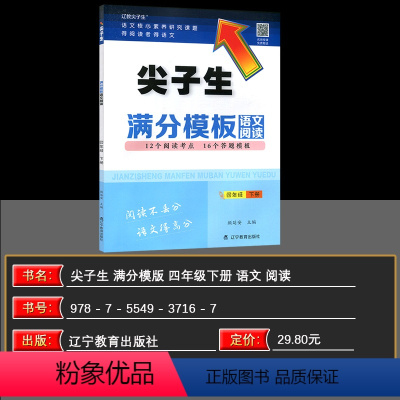 语文 四年级下 [正版]2024新版尖子生满分模板语文阅读小学四年级下册人教版小学生4四年级下册语文阅读理解答题模板技巧