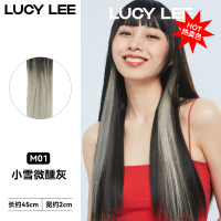 LUCY LEE魔法球挂耳染梦游系列接发挑染一片式隐形时尚造型假发女 小雪微醺灰45cm