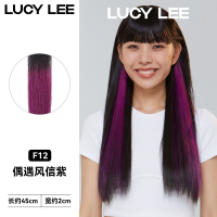 LUCY LEE魔法球挂耳染锋芒系列彩色挑染一片式明星同款仿真假发片 偶遇风信紫45cm