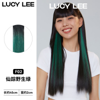 LUCY LEE魔法球挂耳染锋芒系列彩色挑染一片式明星同款仿真假发片 仙踪野生绿45cm