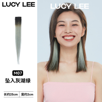 LUCY LEE魔法球挂耳染梦游系列接发挑染一片式隐形时尚造型假发女 坠入灰湖绿25cm