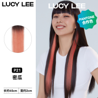 LUCY LEE魔法球挂耳染梦游系列接发挑染一片式隐形时尚造型假发女 密瓜45cm