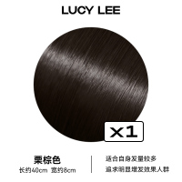 LUCY LEE女明星人手N片假发片补发增发片增发量神器蓬松隐形男女 栗棕色40cm