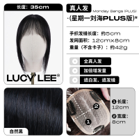 LUCY LEE 星期一刘海PLUS假发片空气刘海女自然假发贴头顶补发片 自然黑35cm