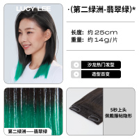 LUCY LEE发尾染接发片假发片接增发量蓬松垫发根彩色隐形头顶补发 第二绿洲-翡翠绿 25cm 25cm