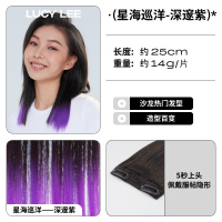 LUCY LEE发尾染接发片假发片接增发量蓬松垫发根彩色隐形头顶补发 星海巡洋-深邃紫 25cm