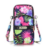 8860热带花叶 休闲包手机包女斜挎迷你小包包放手机袋子挂脖布袋便携手腕零钱包