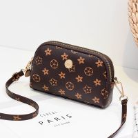 A喇叭花手机斜挎包 中年女手机包单肩斜挎包迷你小包包手机包包PU皮便携装钥匙零钱包