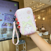 [手提电源包]微笑美少女 2.5寸移动固态硬盘收纳包充电宝可爱电源盒手机平板数据线蓝牙耳机包袋充电器头硬壳U盘便携迷你游