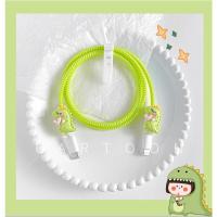 绿[恐龙]-简约款 苹果13充电器保护套11promax数据线保护套iphone12手机快充专用卡通透明壳20w充电线防