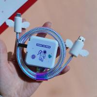 宇航员数据线套 翅膀镭射银 VIVO S6 S5 Z5 X23 X27 y3s数据线保护套y50 y73s充电器保护线S