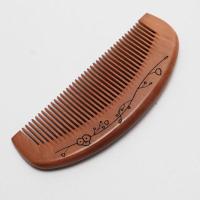 桃木月牙梳17cm 牛老爹木梳子绿檀木脱发加长大号静电家用梳子女檀香木梳女防刻字