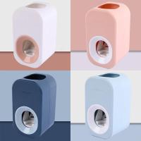 颜色随机一个 自动挤牙膏神器可爱卡通儿童创意懒人牙膏挤压器免打孔粘贴置物架