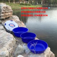 蓝色带盖中号三件套 钓鱼开饵盆拌饵盆饵料盆抗摔拌饵盆和鱼食盆大号不沾饵塑料盆渔具