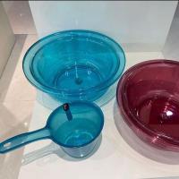 小号灰色 INS风脸盆加厚家用洗衣盆洗菜盆透明塑料盆洗脸盆洗脚盆钢化脸盆