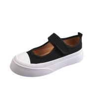 黑色 35 玛丽珍魔术贴帆布鞋日系少女小白鞋百搭鞋子厚底大头鞋护士鞋白鞋