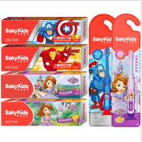 2支草莓2支香橙2支牙刷 舒客宝贝儿童成长牙膏*4+牙刷*2组合套装宝宝小孩2-3-6-12岁 可食