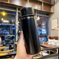 黑色400ML送杯刷+贴纸 韩版办公室智能带茶隔316不锈钢保温杯男女情侣带手柄咖啡水杯子