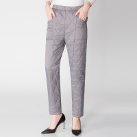 灰色 L 中老年女裤冬季妈妈裤子加棉加厚外穿老年人棉裤女宽松春秋奶奶装