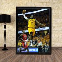 乳白色 1 17.6X22.6CM 黑色松木框 可来图定制请联系客服 篮球NBA球星湖人勒布朗·詹姆斯海报画框体育商店装