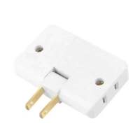 *白色老款转换不带3孔*(1个装) 电视柜靠墙两脚转三脚插头2转3孔多用转换器3脚两项一转三排插板