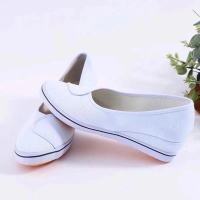 白色护士鞋 34 鲁泰女款内增高白色护士鞋布鞋一脚蹬帆布鞋工作鞋坡跟鞋白舞蹈鞋