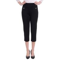 黑色 4XL[建议146-160斤] 中老年七分裤女夏高腰四面弹力妈妈裤子中年夏季七分女裤休闲裤女