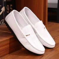 白色 k21白色 38 2020春夏季男士休闲鞋皮鞋白色懒人一脚蹬豆豆鞋潮流社会小伙男鞋