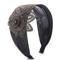 314玫瑰花款 金色 韩国发卡水钻宽边发箍女发带简约布艺头饰带齿防滑压发发窟头饰品