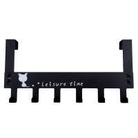 黑色 猫咪款 静音门后挂钩门背式挂衣架免打孔承重门后置物架门上收纳架衣帽钩