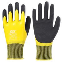 6双 创信L868黄色[半胶] 创信L878全挂手套劳保耐磨工地男女干活用的手套耐用防水防油全胶