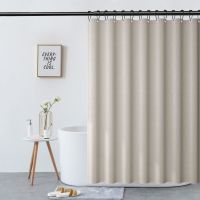暖米色 单帘:宽100x高180cm 浴室浴帘布防水防霉套装免打孔卫生间隔断帘洗澡挂帘加厚垂坠帘子