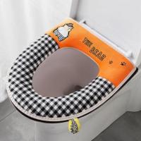 帽子熊-单件-黑色_+%發 马桶垫家用防水四季通用三件套拉链式马桶坐垫双件套马桶盖罩套装