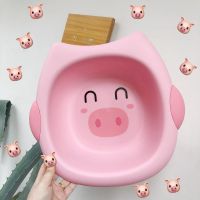 粉色猪脸盆 1个 韩国ins少女心软萌粉色卡通童趣可爱小猪洗脸盆宿舍小号学生脸盆