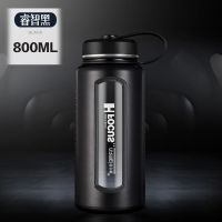 绅士黑800ml[普通盖子款] NRMEI超大容量2000ML水杯男防摔玻璃杯便携茶水分离泡茶杯子800ML