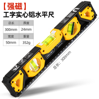 实心铝[专业级强磁]数控精铣高精度-300mm 得力水平尺家用高精度水平仪工具小型强磁靠尺实心铸铝防摔多功能