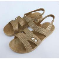 褐色 37 夏季女塑料中老年妈妈老人凉鞋平跟露趾防水台百搭防滑女士一体鞋