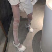 白色 均码 春装港味chic日系暗黑洛丽塔假大腿环渔网袜弹力百搭网格连裤袜子