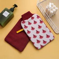 [1个装]银杏叶AB双面巾红色 搓澡神器沐浴擦背刷长柄强力搓泥不求人搓澡巾洗澡女后背搓背神器