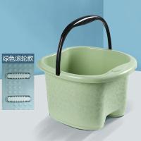 加高款—绿色 泡脚盆泡脚桶家用塑料按摩洗脚神器过小腿养生桶足浴桶保温洗脚桶
