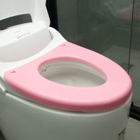 快拆型[粉色]pp材质可折叠 通用硅胶抗菌防水马桶坐垫易清洗旅行便携柔软坐便垫四季家用速干