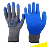 A级织女星灰纱蓝12双 均码 。织女星劳保手套工地胶片浸胶涂胶防滑加厚皱纹耐磨胶皮。