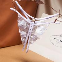 白色 均码:适合腰围1.7至2.4尺 性感少妇极度诱惑开裆露阴内裤免脱可插火辣性惑丁字裤女情趣内衣