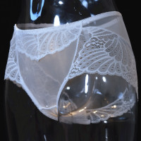 白色 轻柔网纱内裤 L码80-105斤[开档] 超薄蕾丝镂空内裤性感修身轻柔网纱女性三角裤夹臀收腹蕾丝内裤女