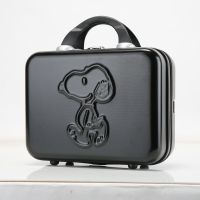 爵士黑[史努比款-化妆包] 14寸 复古手提箱14寸化妆包女迷你旅行收纳拉杆箱套包小型子箱洗漱箱男