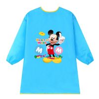 天蓝米奇 小号:身高85-105cm 厂家直销儿童防水画画衣 绘画罩衣 幼儿园反穿衣 护衣 魔术贴透气